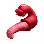 Красный вибратор-язык с вакуумной стимуляцией клитора 532226