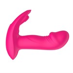 Розовый вагинально-клиторальный вибратор c функцией фингеринга 532229