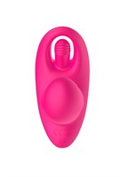 Розовый вагинально-клиторальный вибратор c функцией фингеринга 532229