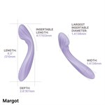 Сиреневый интерактивный вибростимулятор с функцией нагрева Margot - 21 см. 532250
