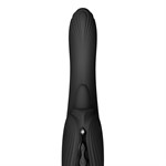 Черный вибростимулятор-кролик с функцией нагрева Ares - 24,6 см. 532290