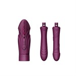 Фиолетовая секс-машина с функцией нагрева, насадками и присоской Sesh 532295