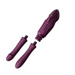 Фиолетовая секс-машина с функцией нагрева, насадками и присоской Sesh 532295