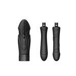 Черная секс-машина с функцией нагрева, насадками и присоской Sesh 532296