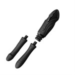 Черная секс-машина с функцией нагрева, насадками и присоской Sesh 532296