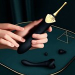 Черный клиторальный вибростимулятор с насадками Bess 532307