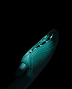 Зеленый вибростимулятор-кролик с функцией нагрева Ares - 24,6 см. 532372