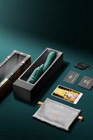 Зеленый вибростимулятор-кролик с функцией нагрева Ares - 24,6 см. 532372