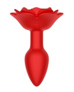 Красный анальный вибростимулятор в форме розы 532379