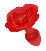 Красный анальный вибростимулятор в форме розы 532379