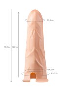 Телесный фаллопротез на черных ремнях Conall - 15 см. 532438