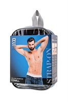 Телесный фаллопротез на черных ремнях Conall - 15 см. 532438