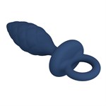 Синяя анальная пробка с кольцом Butt Plug with Loop S - 11,5 см. 532471