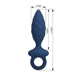 Синяя анальная пробка с кольцом Butt Plug with Loop S - 11,5 см. 532471