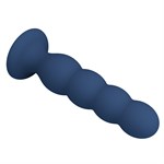 Синий анальный стимулятор со смещенным центром тяжести Silicone Anal Plug XL - 16,5 см. 532473