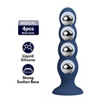 Синий анальный стимулятор со смещенным центром тяжести Silicone Anal Plug XL - 16,5 см. 532473