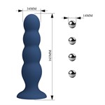 Синий анальный стимулятор со смещенным центром тяжести Silicone Anal Plug XL - 16,5 см. 532473