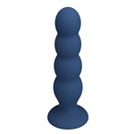 Синий анальный стимулятор со смещенным центром тяжести Silicone Anal Plug XL - 16,5 см. 532473