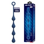 Синяя анальная ёлочка с кольцом Waterdrop Anal Balls 30 mm M - 33,5 см. 532475