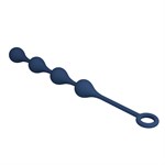 Синяя анальная ёлочка с кольцом Waterdrop Anal Balls 30 mm M - 33,5 см. 532475