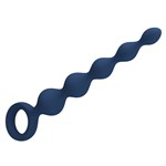 Синяя анальная ёлочка с кольцом 5 Beads Anal Bead - 20,4 см. 532476