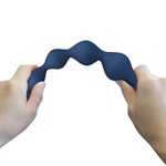 Синяя анальная ёлочка с кольцом 5 Beads Anal Bead - 20,4 см. 532476