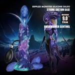 Фиолетовый яйцеродящий фаллоимитатор Duskwalker Sentinal на присоске - 22,4 см. 532487