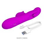 Лиловый вибромассажёр-кролик со стимуляцией точки G Yalanda - 23,9 см. 532496