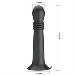 Черный стимулятор с поступательными движениями и вращением Stellan - 19,1 см. 532513