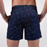 Темно-синие мужские пляжные шорты с принтом в виде пальм 532539