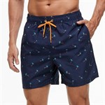 Темно-синие мужские пляжные шорты с принтом в виде пальм 532539