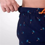 Темно-синие мужские пляжные шорты с принтом в виде пальм 532539