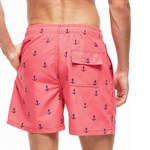 Розовые мужские пляжные шорты с принтом в виде якорей 532545