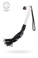 Плеть с белой рукоятью и чёрными хлыстами - 50 см. 532555