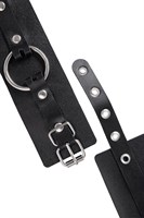 Черные оковы из толстой кожи с люверсами 532556