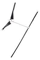 Черная портупея-чокер с поводком и карабином в виде кольца 532557