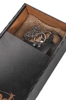 Черная портупея-чокер с поводком и карабином в виде кольца 532557