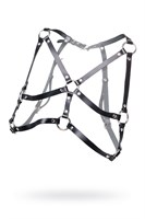 Черная кожаная портупея «Соблазн» с кольцами 532558