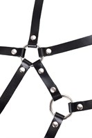 Черная кожаная портупея «Соблазн» с кольцами 532558