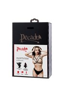 Черная кожаная портупея «Соблазн» с кольцами 532558