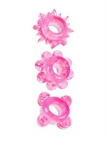 Комплект из 3 розовых эрекционных колец 532589