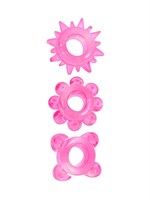 Комплект из 3 розовых эрекционных колец 532589