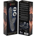 Черный вибратор с режимами колебаний и посасывания - 23,5 см. 532639