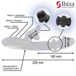 Черный вибратор с режимами колебаний и посасывания - 23,5 см. 532639