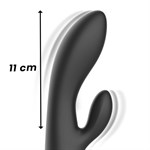 Черный перезаряжаемый вибратор-кролик - 22 см. 532642