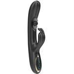 Черный вибратор-кролик с вращающимся шариком - 24,5 см. 532643