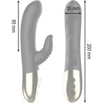 Черный вибратор-кролик с имитацией оральных ласк - 20 см. 532644