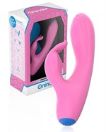 Розовый мини-вибратор типа ’’кролик’’ с управлением через приложение - 14,5 см. 532645