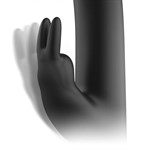 Черный вибратор-кролик с вращением бусин - 22 см. 532647