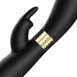 Черный вибратор-кролик с ротацией - 21,5 см. 532648